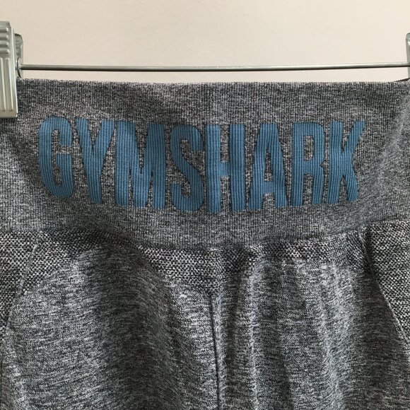 GYMSHARK Gray Black Marled Logo Waistband Butt Enhancer Activewear Leggings - Picture 9 of 10